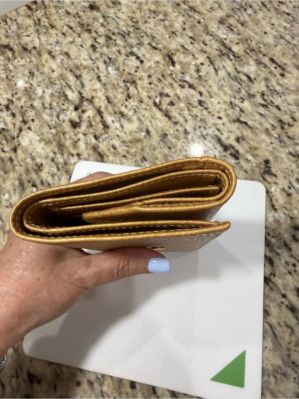 Bosca New Gold Leather Women’s Wallet - Stylish Folded Clutch